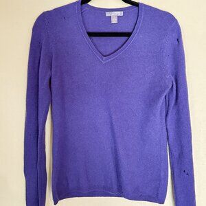 CHARTER CLUB Vintage 100% Cashmere V-Neck Pullover Sweater (S) Purple